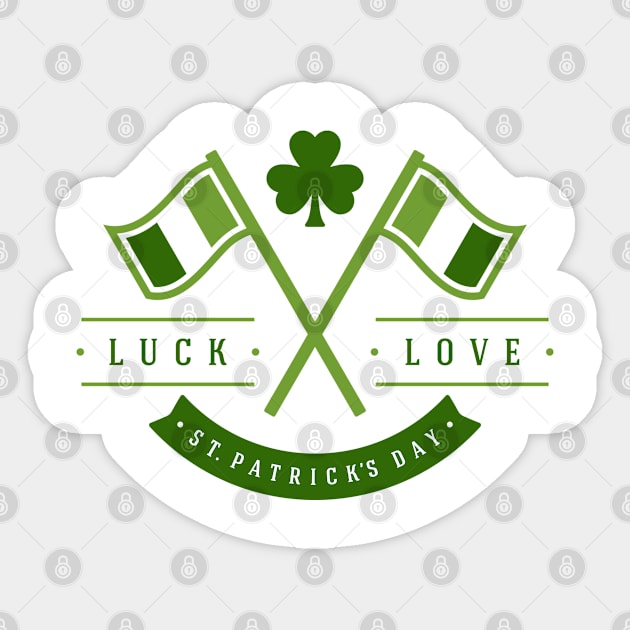 Flags Luck Love St. Patrick's Day Sticker by CoffeeandTeas